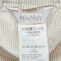 Max Mara Grey Striped Seersucker Shorts L
