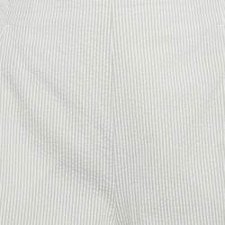 Max Mara Grey Striped Seersucker Shorts L