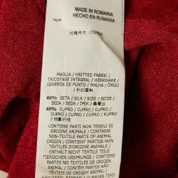 Max Mara Red Silk Blend Button Front Cardigan L