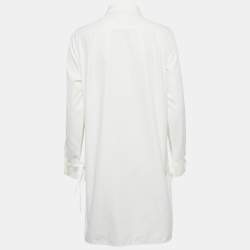 Pre Owned Max Mara White Cotton Lace-Up Shirt Dress S
