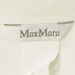 Pre Owned Max Mara White Cotton Lace-Up Shirt Dress S
