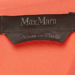 Pre Owned Max Mara Orange Crepe Belted Short Dress L
