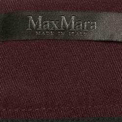 Max Mara Burgundy Silk Blend Midi Skirt M