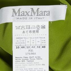 Max Mara Green/Multicolor Printed Crepe Pleated Midi Dress M