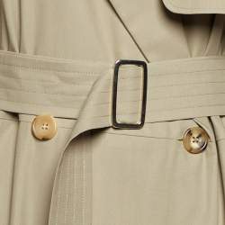 Max Mara Grey Gabardine Double Breasted Pea Coat L