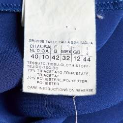 Max Mara Blue Crepe Tie-Up Detail Midi Dress M
