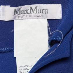 Max Mara Blue Crepe Tie-Up Detail Midi Dress M