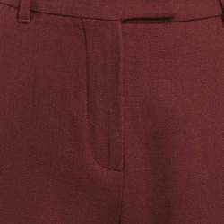 Max Mara Burgundy Wool Slim Fit Trousers S