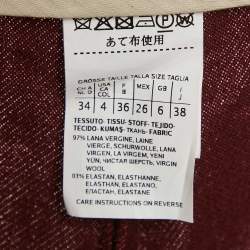 Max Mara Burgundy Wool Slim Fit Trousers S