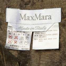 Max Mara Green Linen & Silk Sleeveless Dress XS