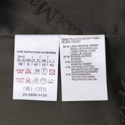 Pre Owned Max Mara Green Check Virgin Wool Jacket M