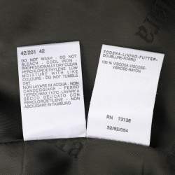 Pre Owned Max Mara Green Check Virgin Wool Jacket M