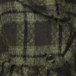 Pre Owned Max Mara Green Check Virgin Wool Jacket M