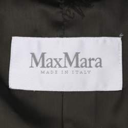 Pre Owned Max Mara Green Check Virgin Wool Jacket M