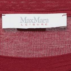 Max Mara Red Jersey and Crepe Tunic Top M