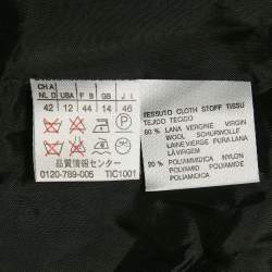 Max Mara Grey Tweed Single Breasted Blazer L
