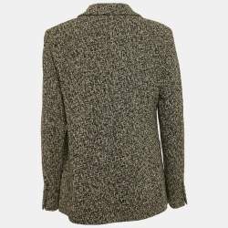 Max Mara Grey Tweed Single Breasted Blazer L