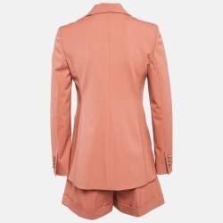 Max Mara Pink Wool Double Breasted Blazer and Shorts Set S