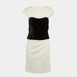 Max Mara White/Black Jersey and Velvet Corset Dress Set