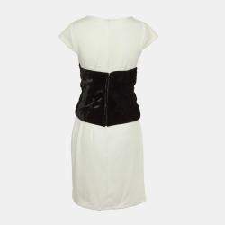 Max Mara White/Black Jersey and Velvet Corset Dress Set