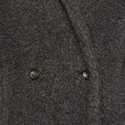 Max Mara Grey Fur Single Breasted Coat XS