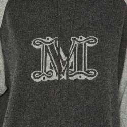 Pre Owned Max Mara Grey M Intarsia Cashmere Hooded Sweater L