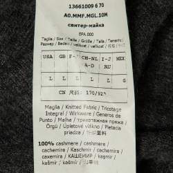 Pre Owned Max Mara Grey M Intarsia Cashmere Hooded Sweater L