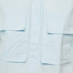 Pre Owned Max Mara Blue Cotton Short Sleeve Shirt M