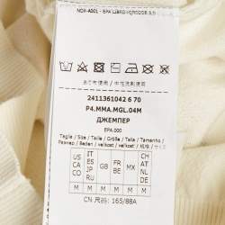 Max Mara White Cotton Knit Round Neck Cropped Top M