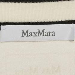 Max Mara White Cotton Knit Round Neck Cropped Top M