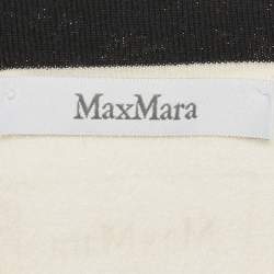 Pre Owned Max Mara Black/White Knit Round Neck Cropped Top M