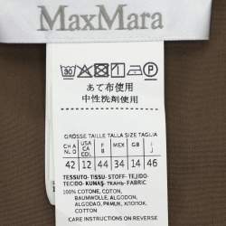 Pre Owned Max Mara Green Cotton Belted Maxi Dress M