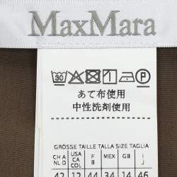 Pre Owned Max Mara Green Cotton Belted Maxi Dress M