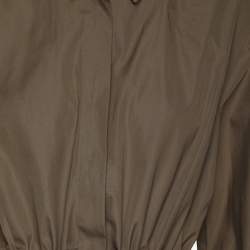 Pre Owned Max Mara Green Cotton Belted Maxi Dress M