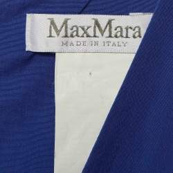 Pre Owned Max Mara Blue Cotton Belted Midi Dress S