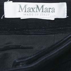 Max Mara Navy Blue Corduroy Button Detail Midi Skirt M