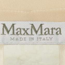 Max Mara Beige Crepe & Linen Blend Midi Dress M
