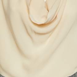 Max Mara Beige Crepe & Linen Blend Midi Dress M