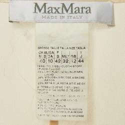 Max Mara Beige Crepe & Linen Blend Midi Dress M