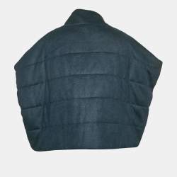 Max Mara Leisure Navy Blue Wool Blend Sleeveless Down Jacket M