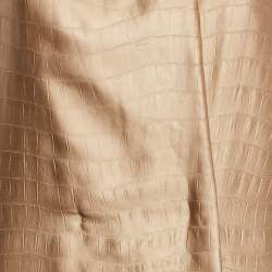 Max Mara City Beige Textured Satin Sleeveless Hooded Uguale Coat M
