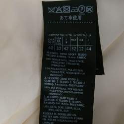 Pre Owned Max Mara White Satin and Silk Fringed Long Sleeve Maxi Dress M