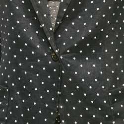 Max Mara Black Dotted Ramie Single Breasted Blazer M