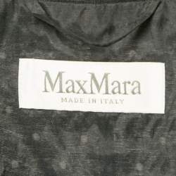 Max Mara Black Dotted Ramie Single Breasted Blazer M