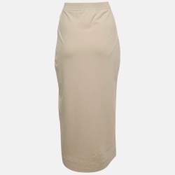 Pre Owned Max Mara Leisure Grey Jersey Midi Skirt S