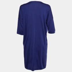 Pre Owned Max Mara Navy Blue Wool Sweater Dress M