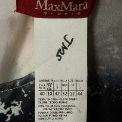 Max Mara Studio Grey Printed Satin Shift Dress M