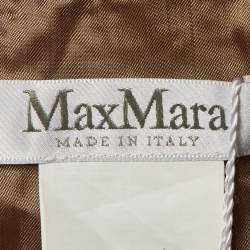 Pre Owned Max Mara Light Brown Camel Hair Sleeveless Sheath Dress L