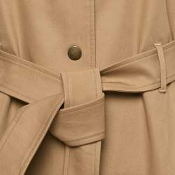 Max Mara Beige Gabardine Belted Midi Dress M