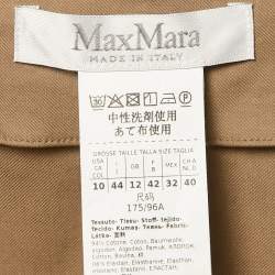Max Mara Beige Gabardine Belted Midi Dress M
